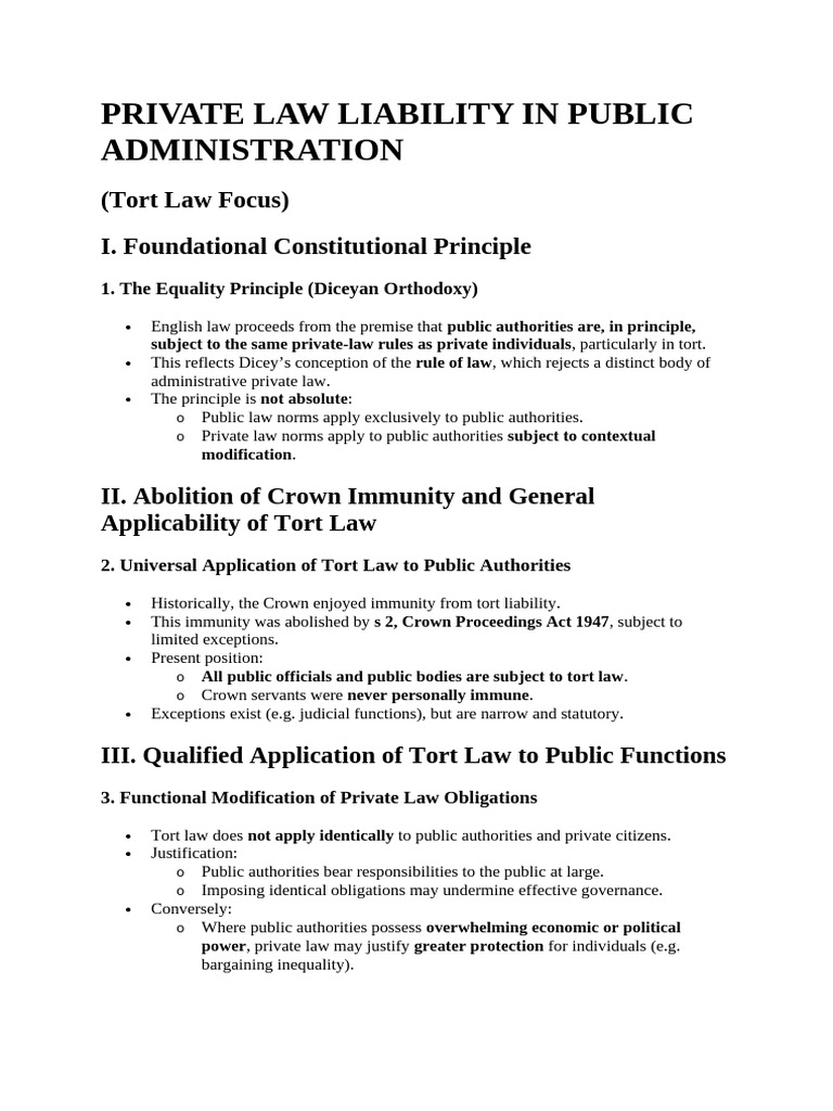 Public Administration Tort Liability Explained | PDF | Tort | Negligence