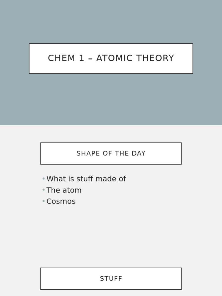 Chem 1 - Atomic Theory | PDF | Atoms | Litre