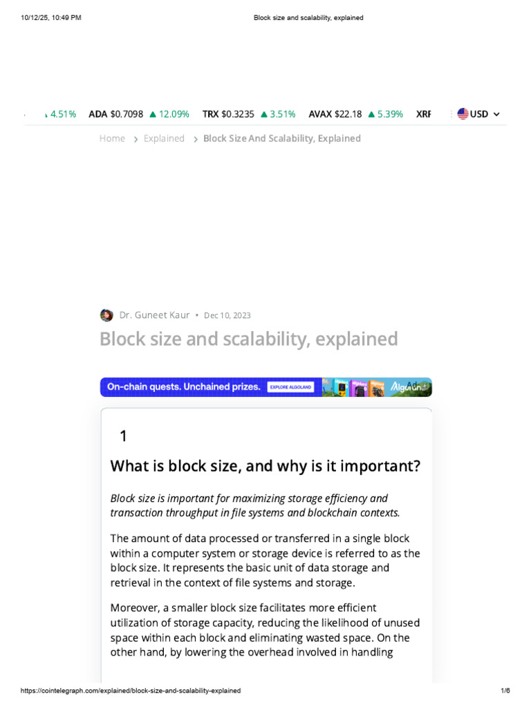 Block Size and Scalability, Explained | PDF | Scalability | Computing