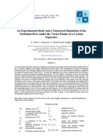 An-experimental-study and Numerical Simulation of the Turbulent Flow Under the Vortex Finder of a Cyclone Separator - Talbi - 2011