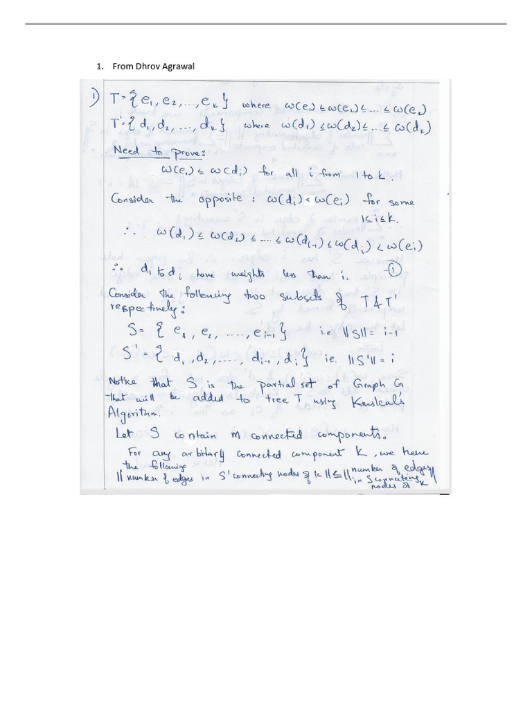 Graph Theory Solutions and Proofs | PDF | Discrete Mathematics | Algorithms