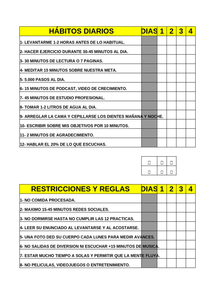 Hábitos Diarios para el Crecimiento Personal | PDF