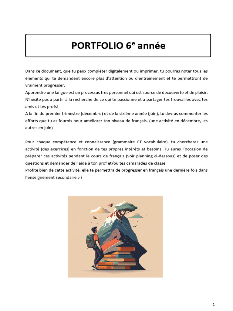 Portfolio de Compétences en Français | PDF | Verbe | Linguistique