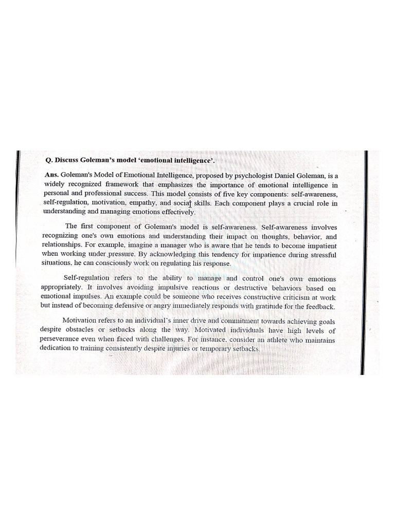 Emotional Intelligence 5 Mark | PDF