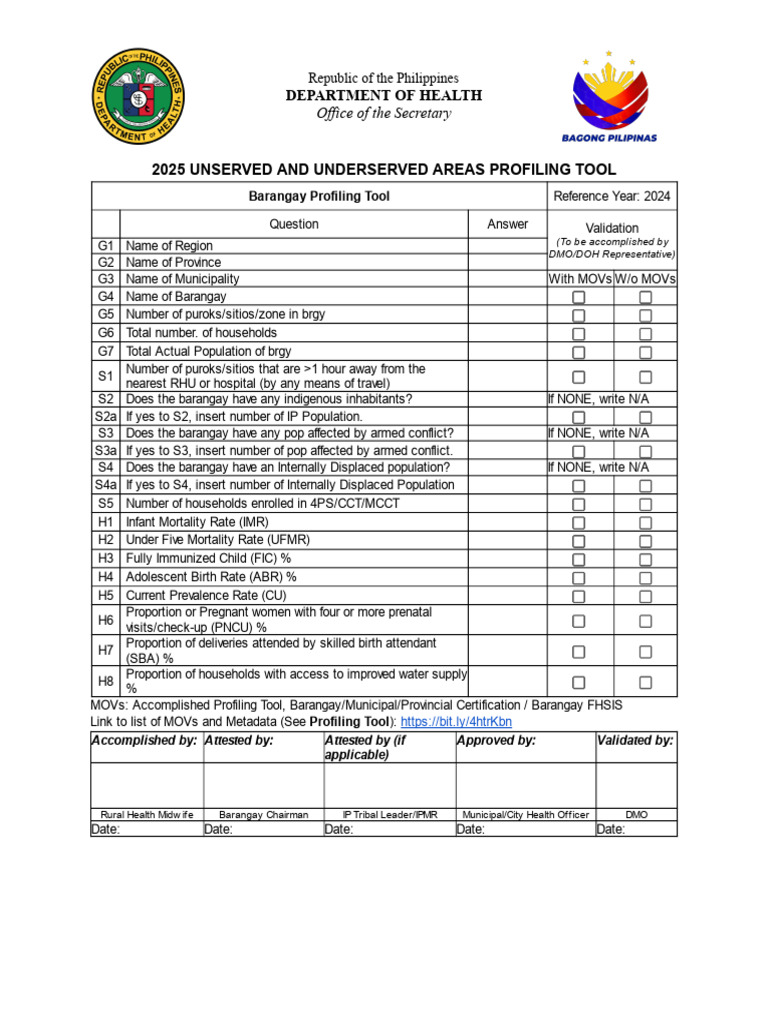 2025 Philippines Barangay Health Profiling Tool | PDF | Health Care ...