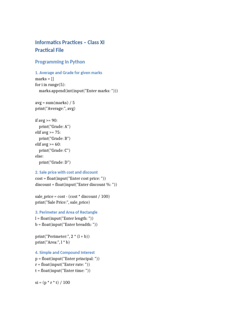 Python Programming Practical Guide | PDF