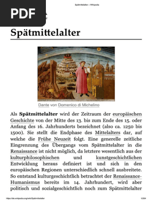 Spätmittelalter – Wikipedia | PDF