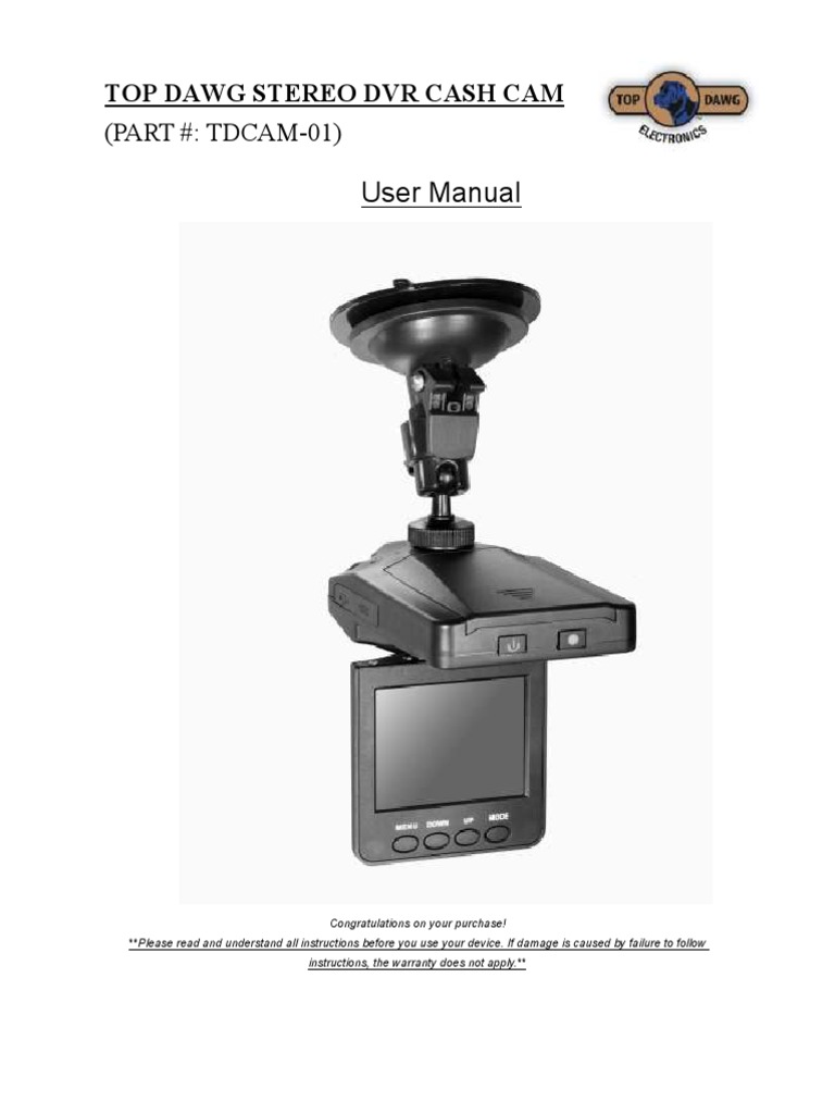 TD Dash Cam Instruction Manual New June 12  Digital Camera  Personal
