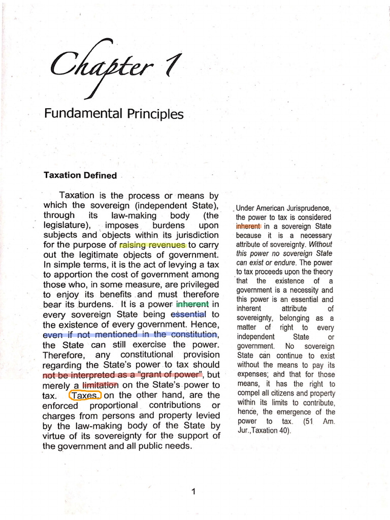 TAX 1 - Chapter 01 - Fundamental Principles | PDF | Taxes | Ad Valorem Tax