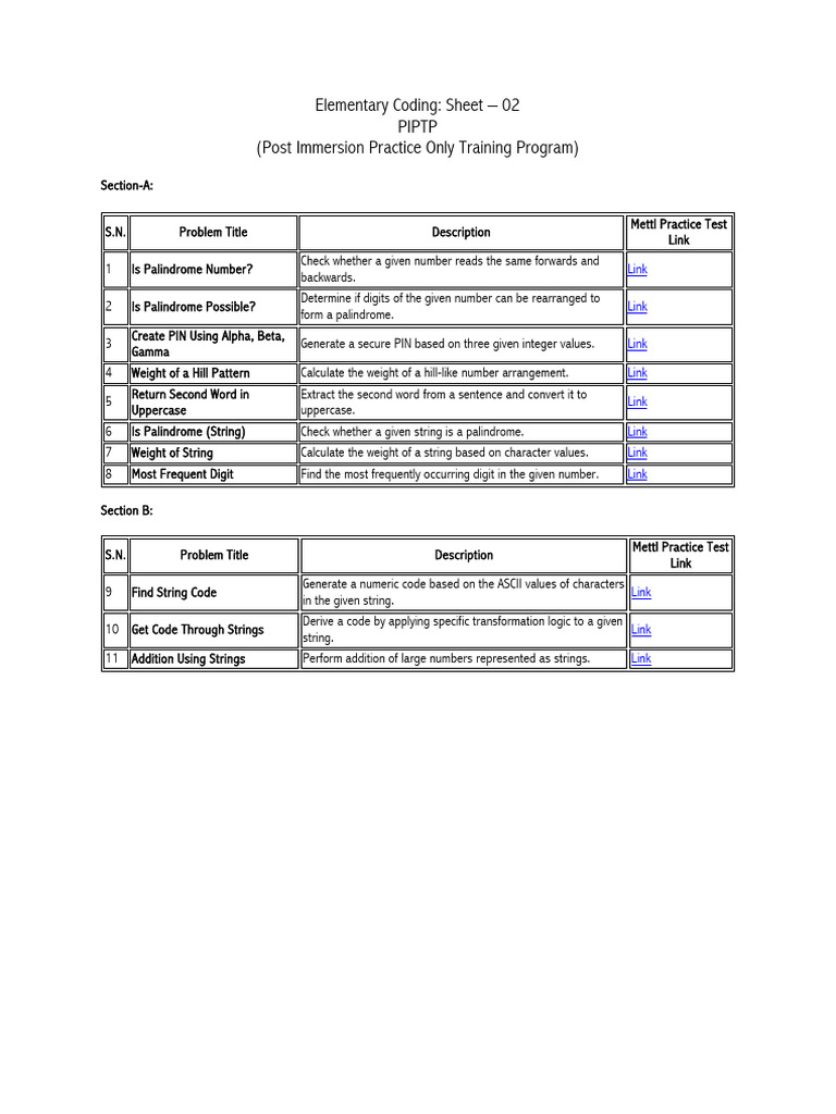 Elementary Coding - Sheet - 02 | PDF | String (Computer Science ...