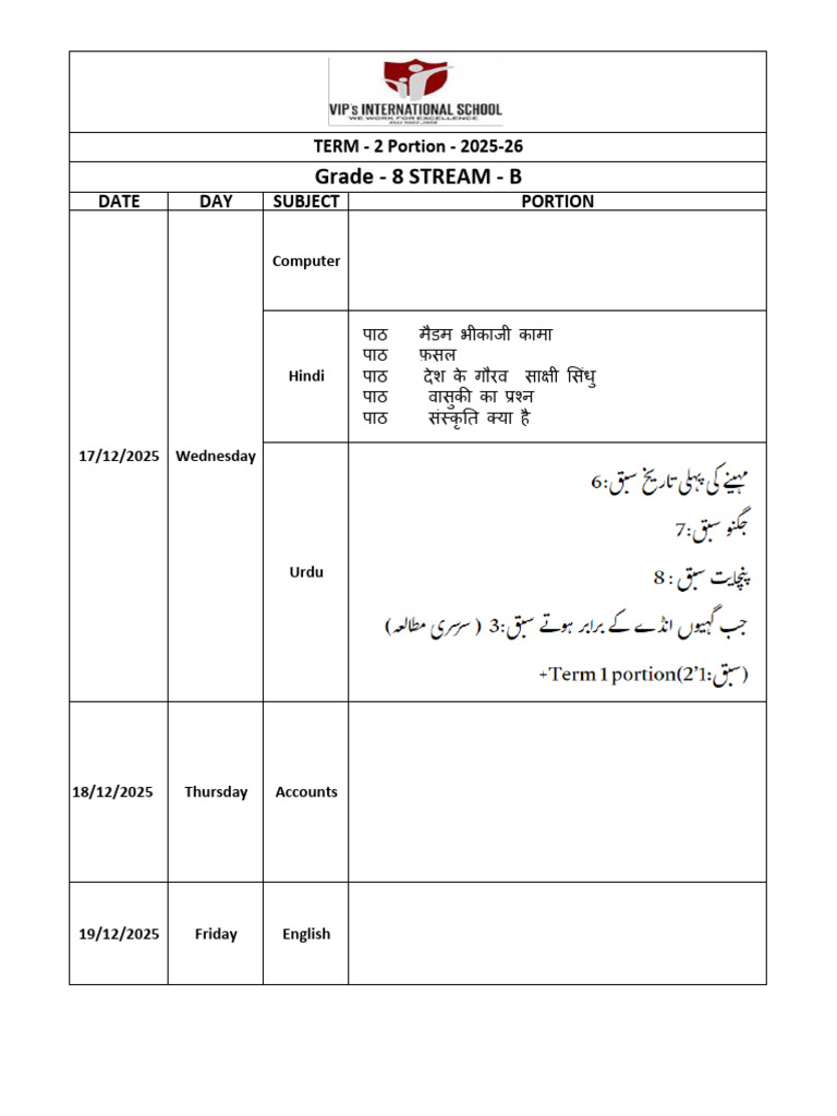 Grade 8 Term 2 Exam Syllabus 2025-26 | PDF | Demand | Elasticity ...