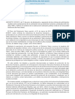 Decreto del Gobierno Vasco de reparación a víctimas de motivación política