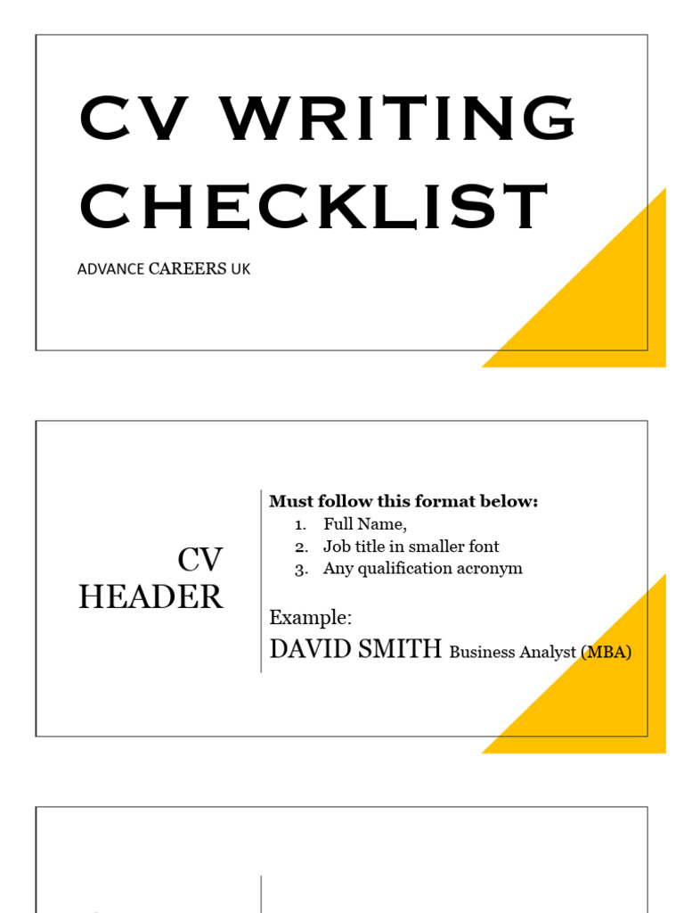 Essential CV Writing Checklist Guide | PDF