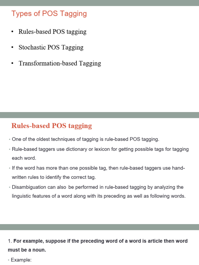 Types and Techniques of POS Tagging | PDF | Language Mechanics ...