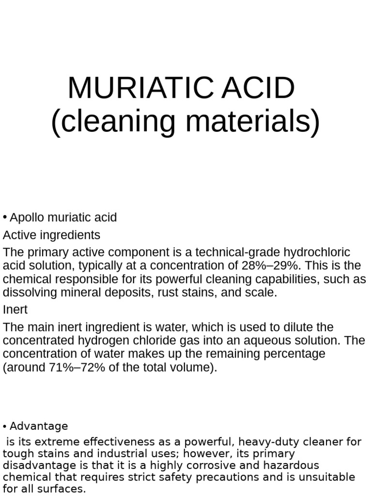 Muriatic Acid: Uses, Benefits, Risks | PDF