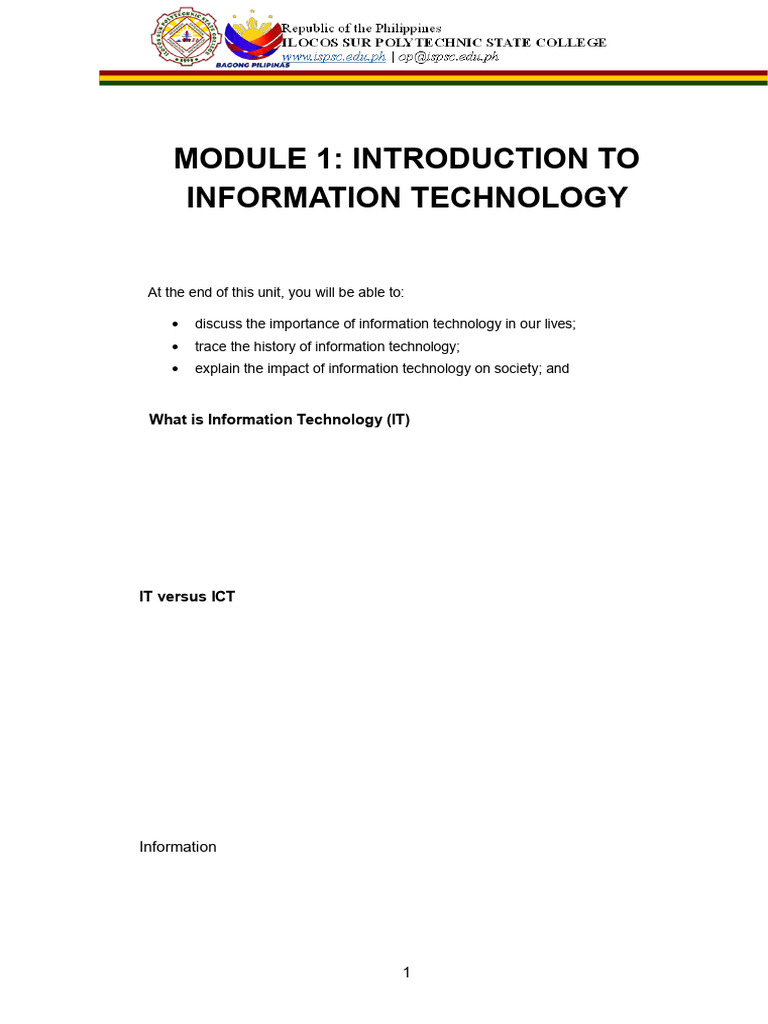 Introduction to Information Technology | PDF | World Wide Web ...