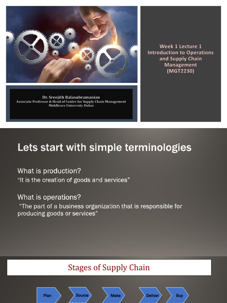 Introduction to Operations Management | PDF | Supply Chain | Gross Margin