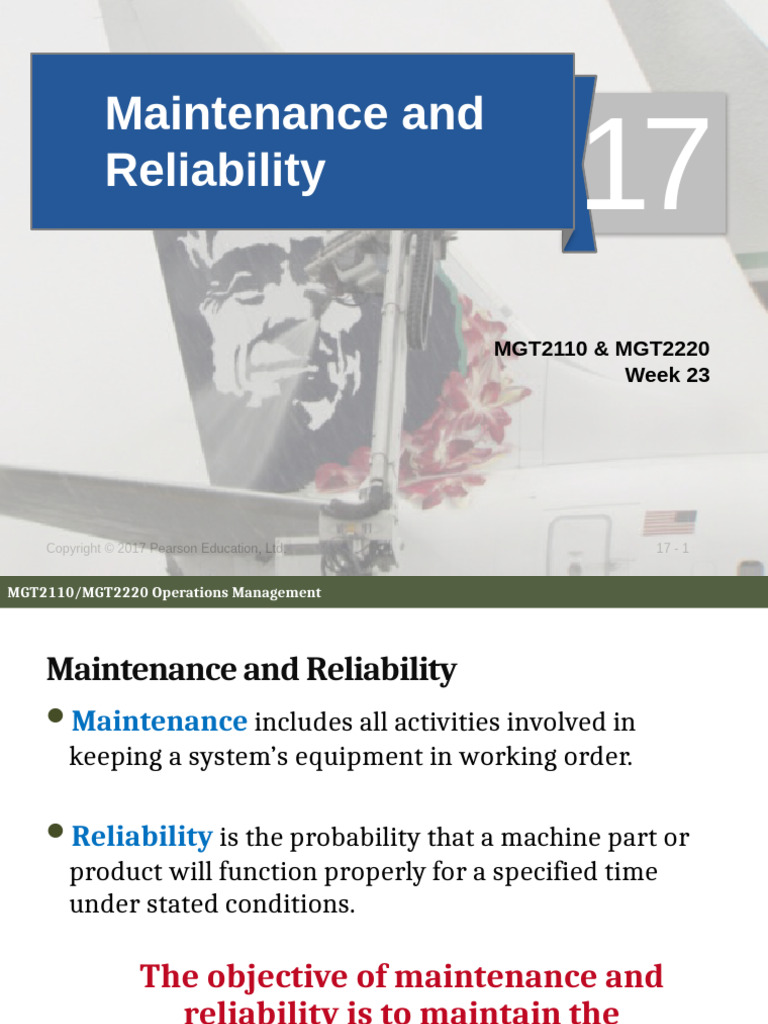 Week 11 - Lecture - Maintenance and Reliability | PDF | Reliability ...