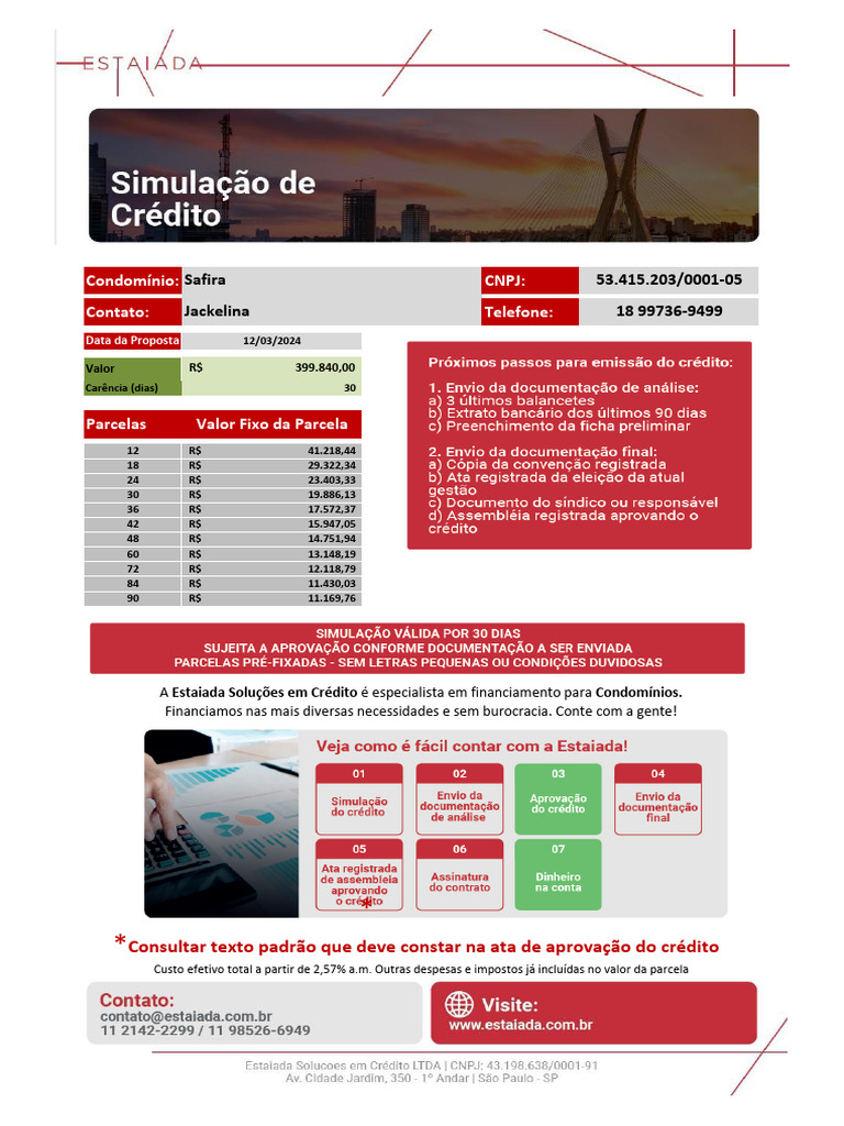 Simulação - Cond. Safira 399k | PDF