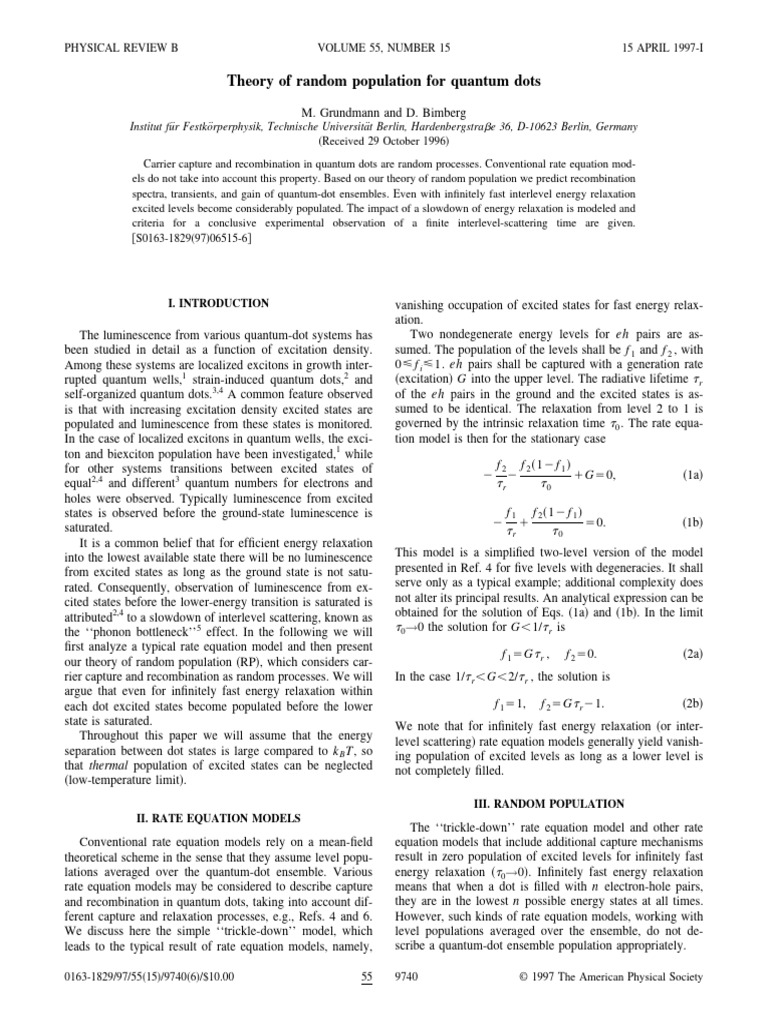Theory of Random Population For Quantum | PDF | Condensed Matter ...