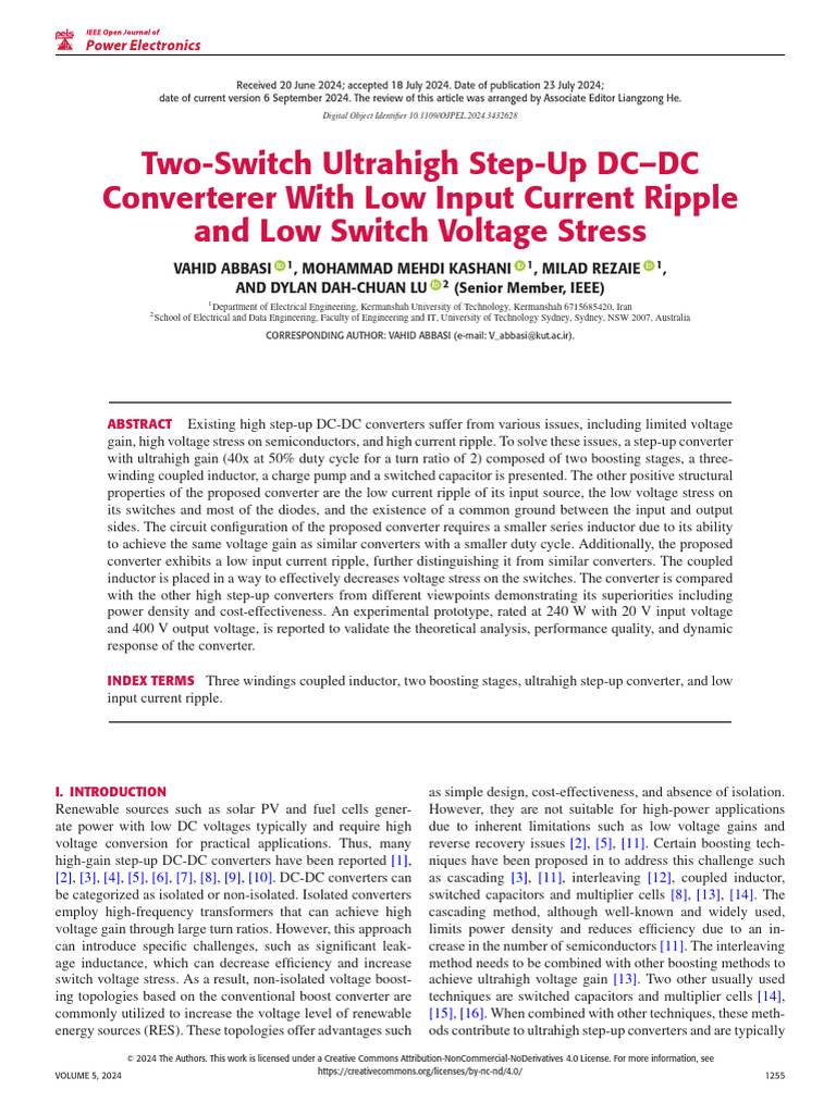 Ultrahigh Step-Up DC-DC Converter Design | PDF | Inductor | Inductance