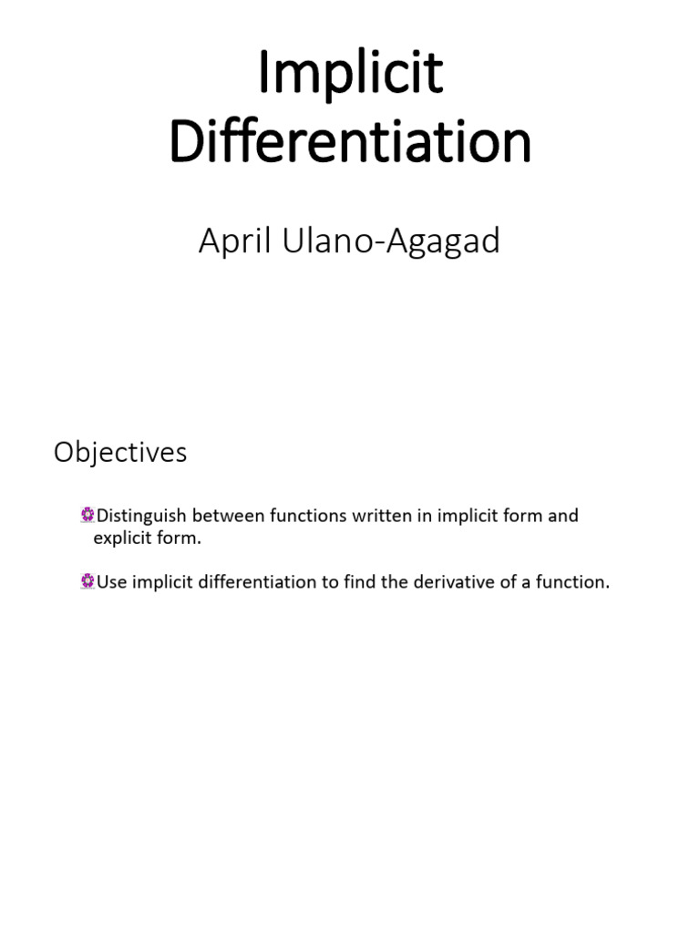 Implicit Differentiation | PDF | Derivative | Function (Mathematics)