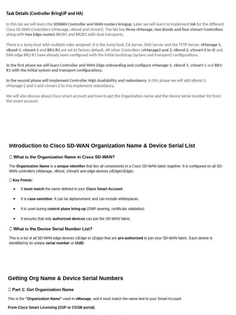 Cisco SD-WAN Controller Setup & HA Guide | PDF | Superuser | Domain ...