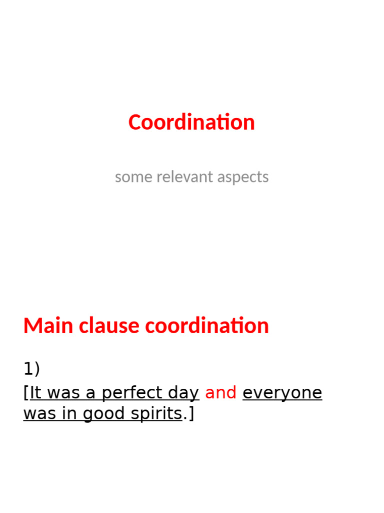 Types of Coordination Explained | PDF