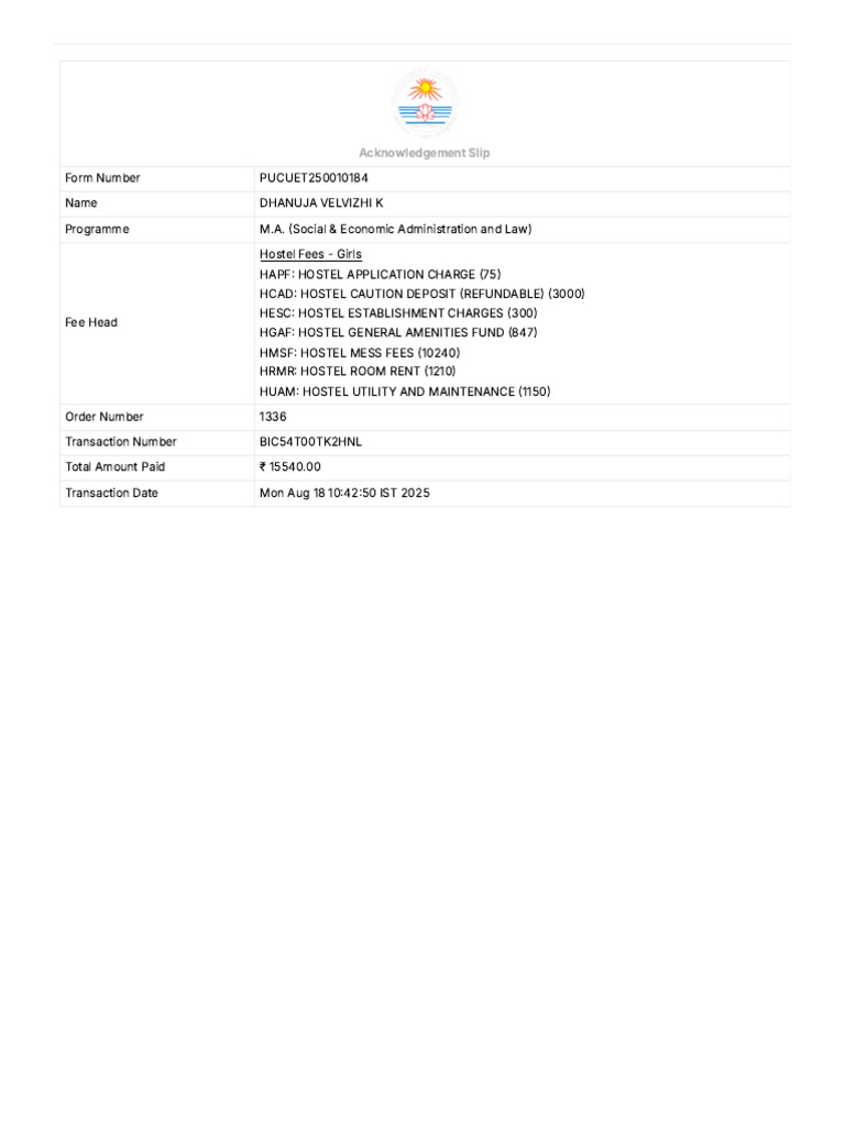 Pondicherry University (2) | PDF