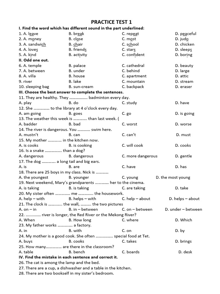 English Practice Test for Students | PDF | Chess Openings | Chess