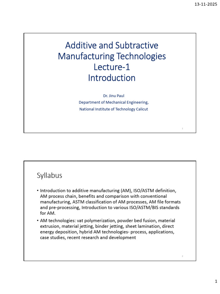 Additive Manufacturing Technologies Overview | PDF | 3 D Printing | Iron