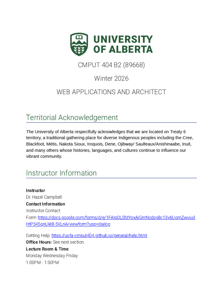 CMPUT 404: Web Applications Course Guide | PDF | World Wide Web ...
