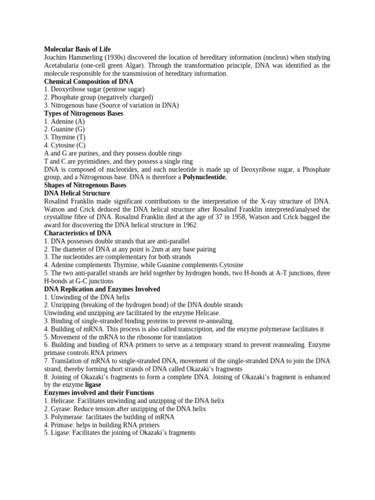 DNA Structure and Function Explained | PDF | Dominance (Genetics) | Rna