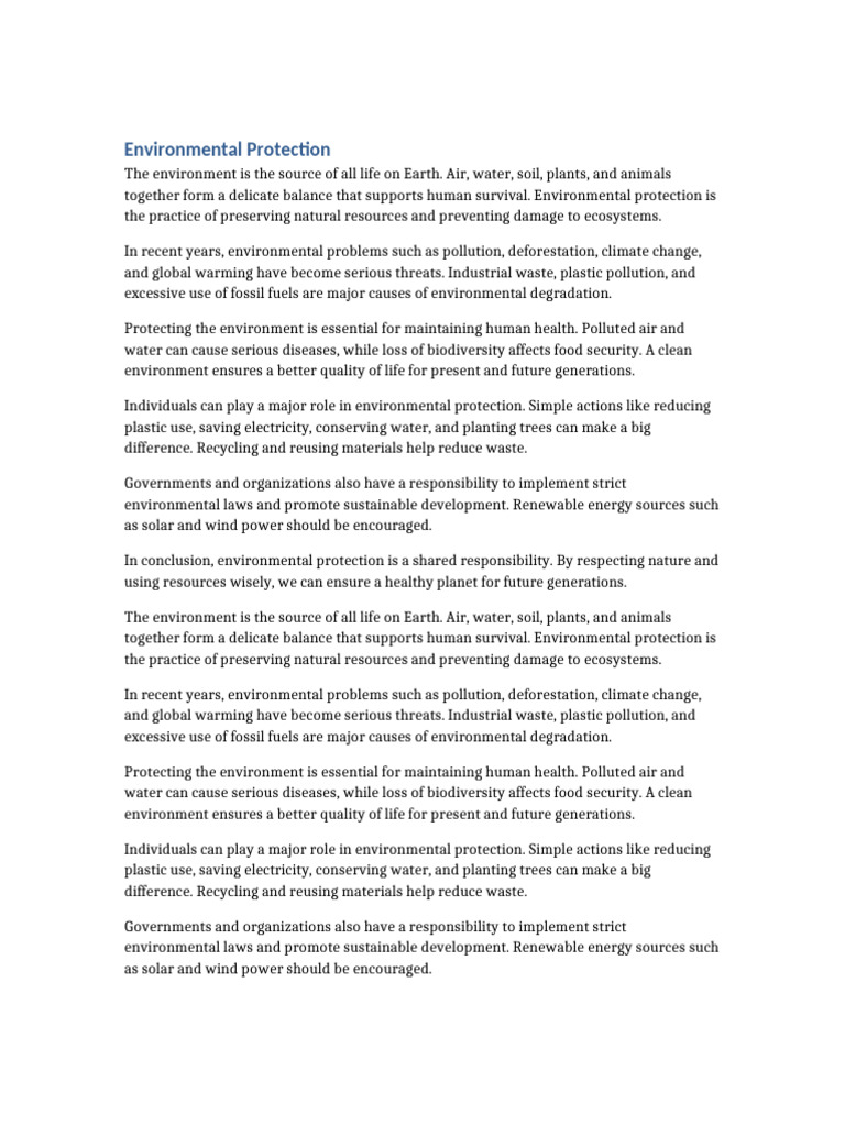 Presentation 2 Environmental Protection Long | PDF | Environmental ...