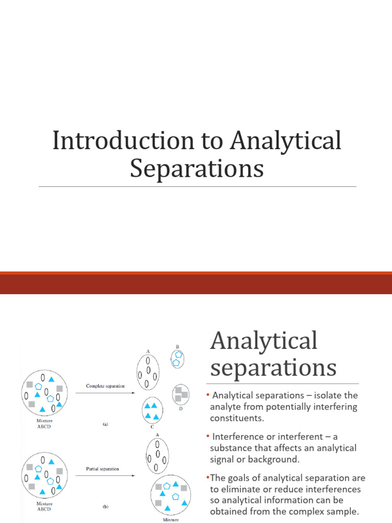 Introduction to Analytical Separations | PDF | Chromatography | Elution