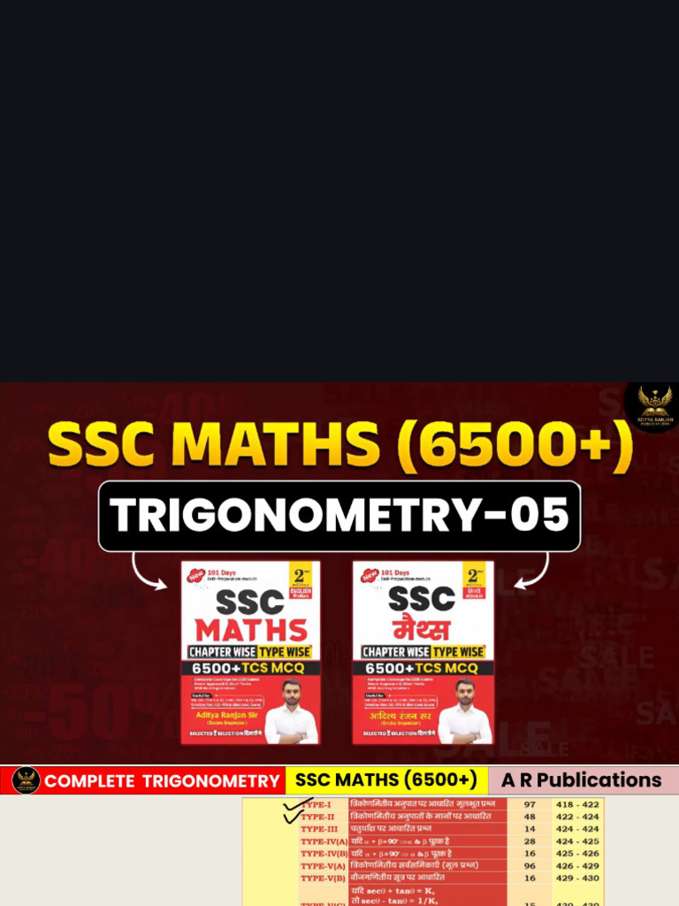 SSC Maths 6500 Trigonometry Class 05 Classnotes | PDF
