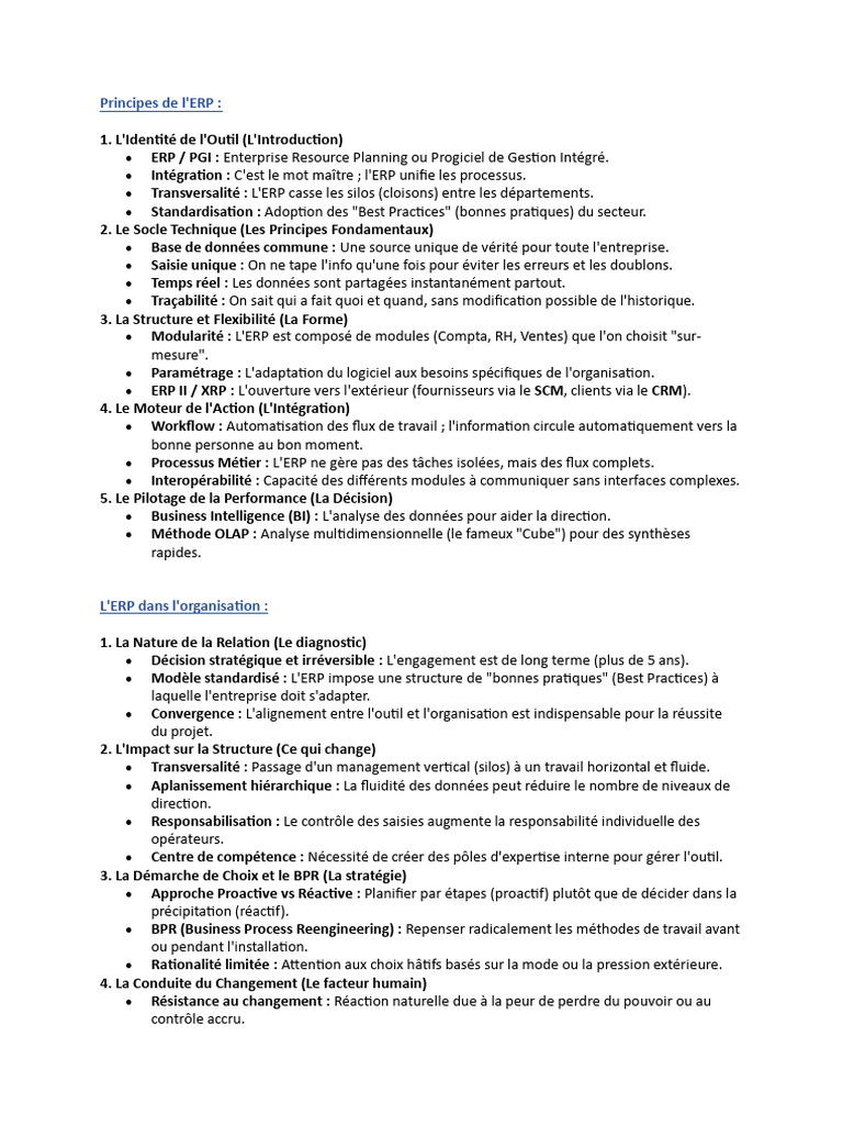 Principes et Impact des ERP Intelligents | PDF | Progiciel de gestion ...