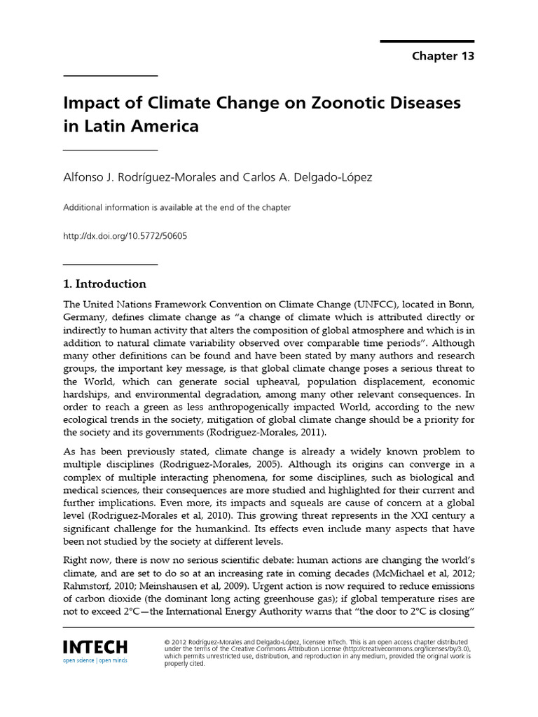 Climate Change Effects on Zoonoses in Latin America | PDF | Greenhouse ...