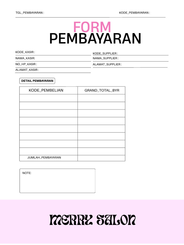 Salinan Dari Pink and Black Simple Order Form A4 | PDF