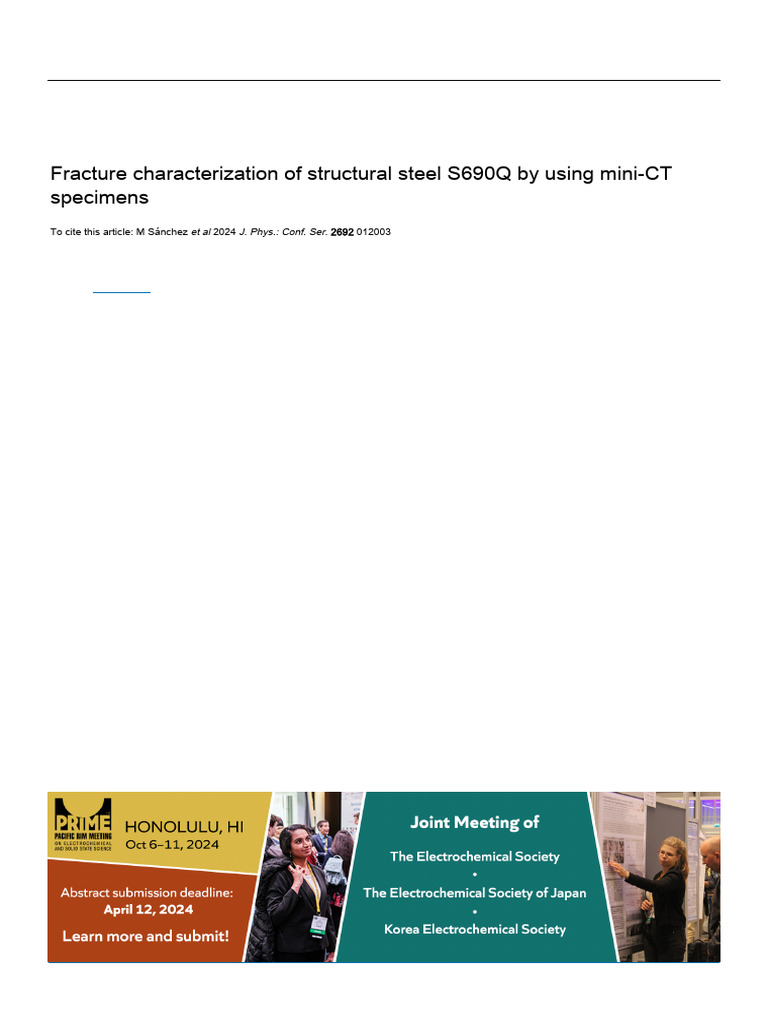 Fracture Analysis of S690Q Steel Using Mini-CT | PDF | Ductility | Fracture