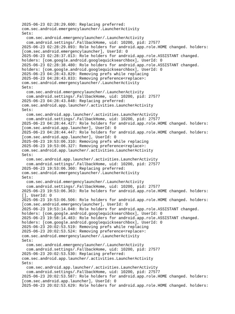 Android Role Holder Changes Log | PDF | Android (Operating System ...