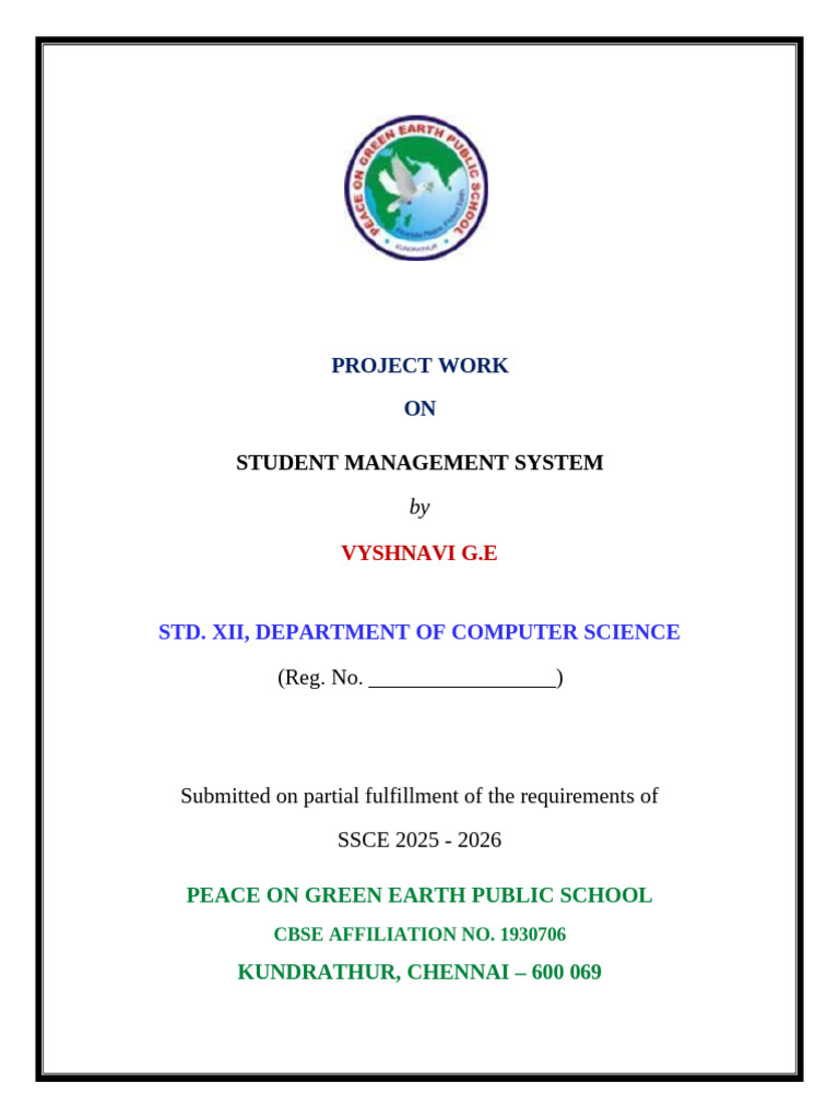 Student Management System Project Report | PDF | Software Testing ...