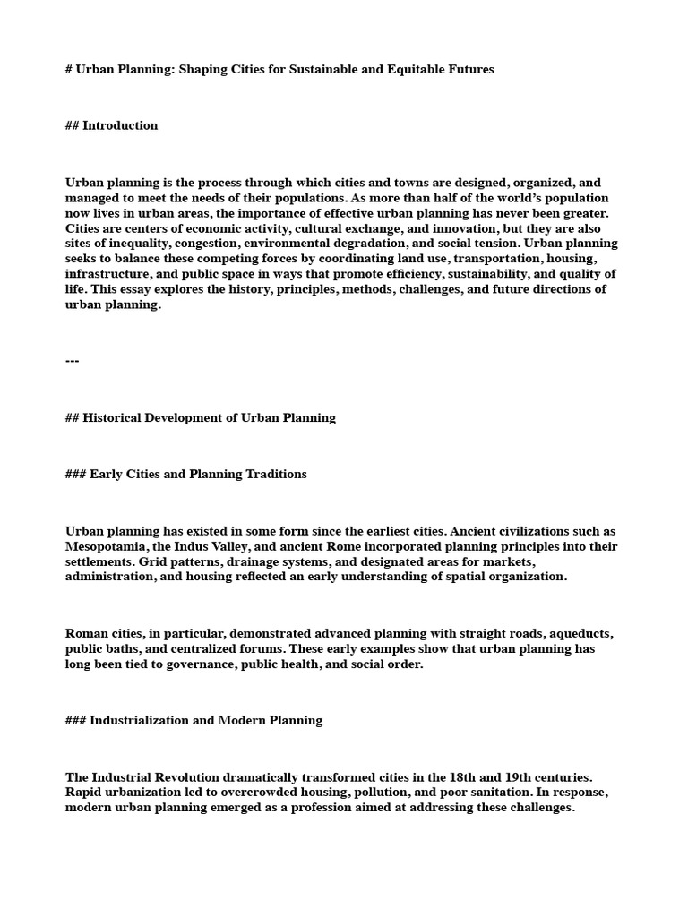 Urban Planning for Sustainable Cities | PDF | Urban Planning | City