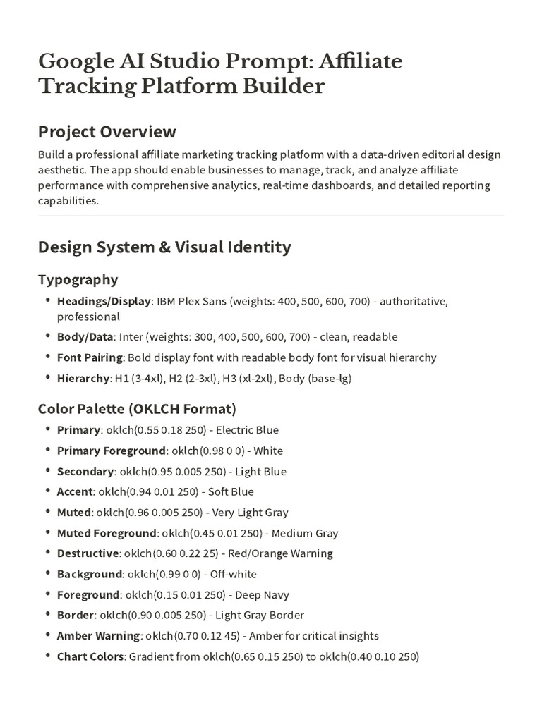 Affiliate Tracking Platform Design Guide | PDF | Icon (Computing ...