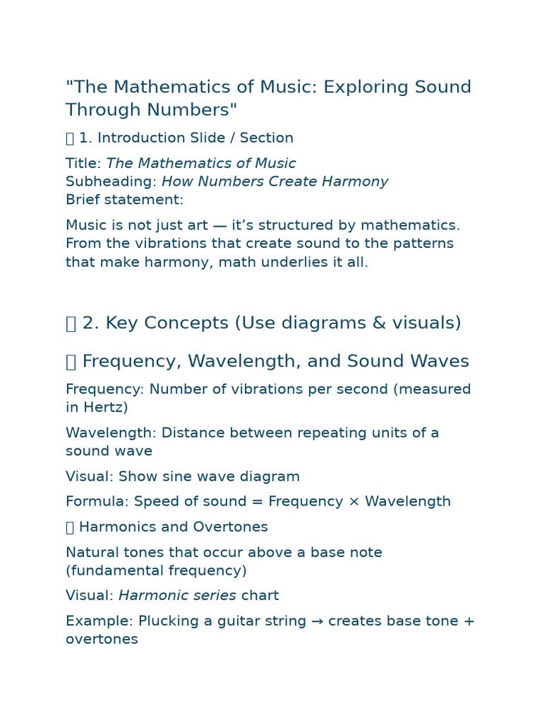 Math Behind Music: Sound & Harmony | PDF