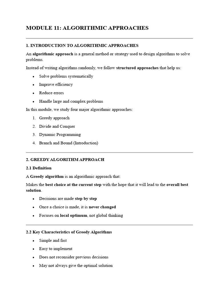 Key Algorithmic Approaches Explained | PDF | Dynamic Programming ...