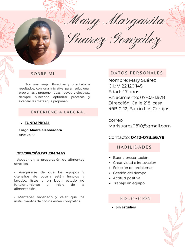 Currículum Vitae CV de Mujer Minimalista Rosa - 20251002 - 224353 ...