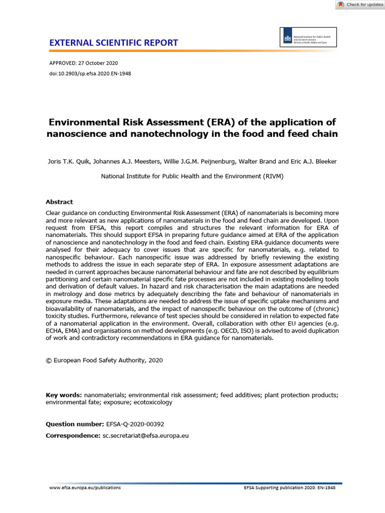 EFSA Supporting Publications - 2020 - Quik - Environmental Risk ...