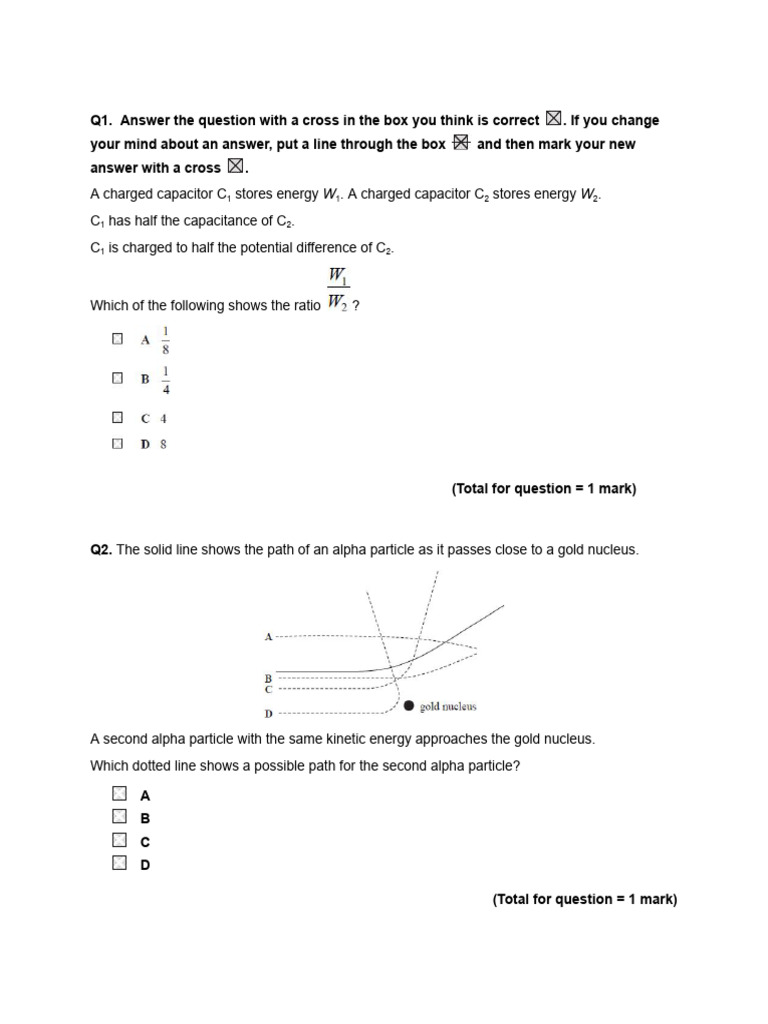 Physics Questions on Capacitors and Forces | PDF | Capacitor | Force