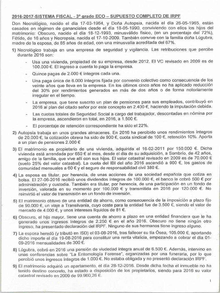 Supuesto ECO Enunciado | PDF